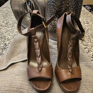 Alexander McQueen Brown Leather Heels